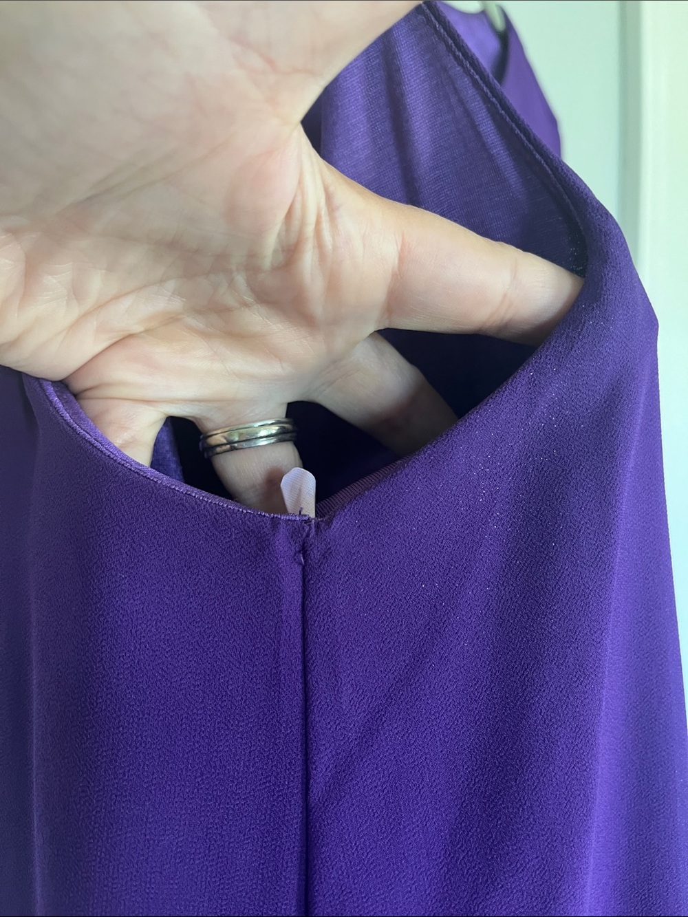 Purple Sleeveless Layered Shift Dress - Unbranded 1X wedding guest dress - Picture 5 of 10